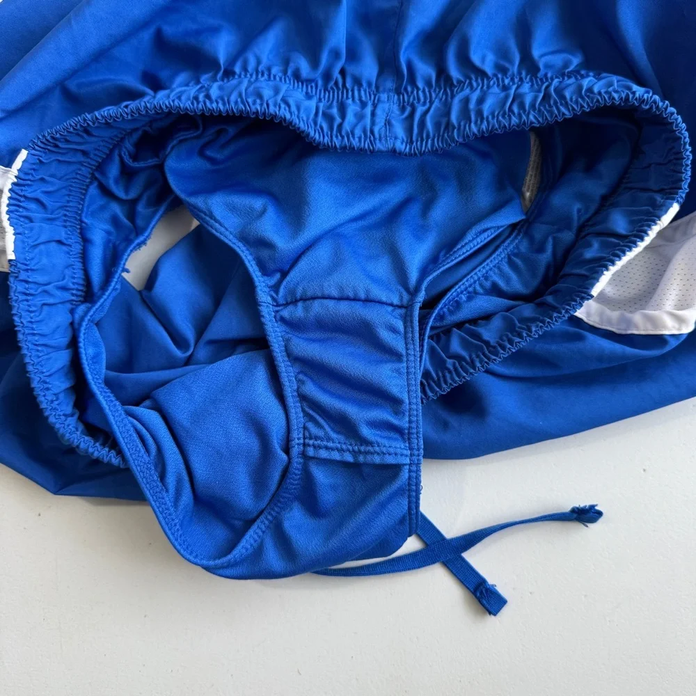 Nike Dri Fit Wom Small Blue & White Elastic Waist Athletic Lined Running Shorts - Picture 4 of 5